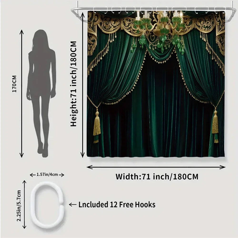 Craft Of Weaving 4pc Bath Curtain Set 2D Printed Decor