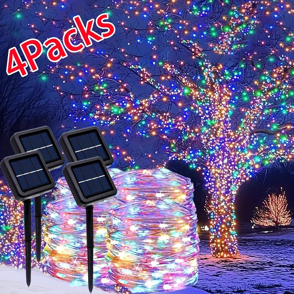 Solar String Lights With 400 LEDs For Garden 8 Modes