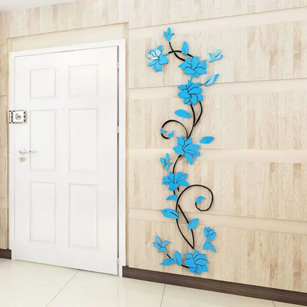3D Wall Sticker Removable Vinyl Vase Flower Tree Mural
