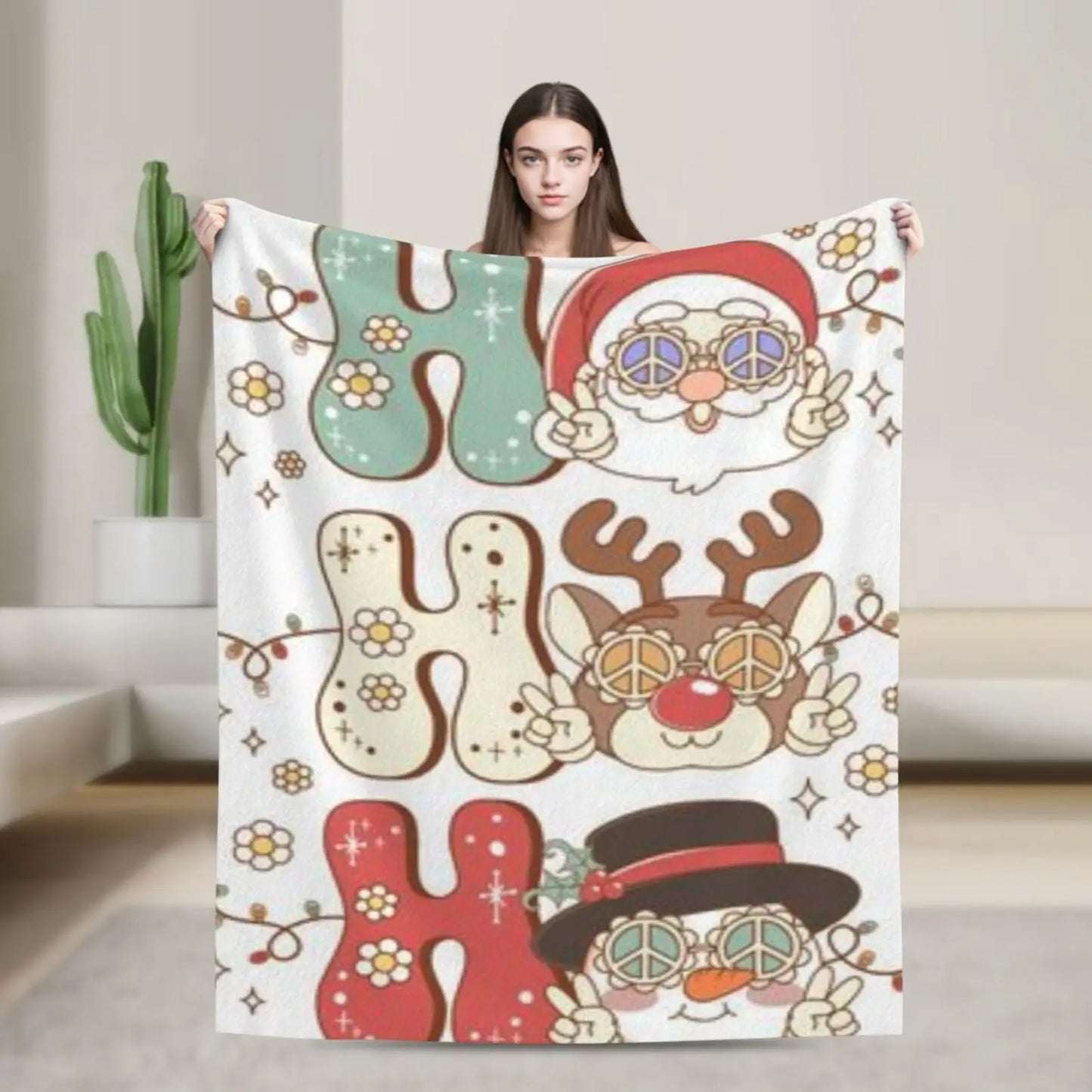 CN Guangdong Flannel Christmas Theme Blanket Throw