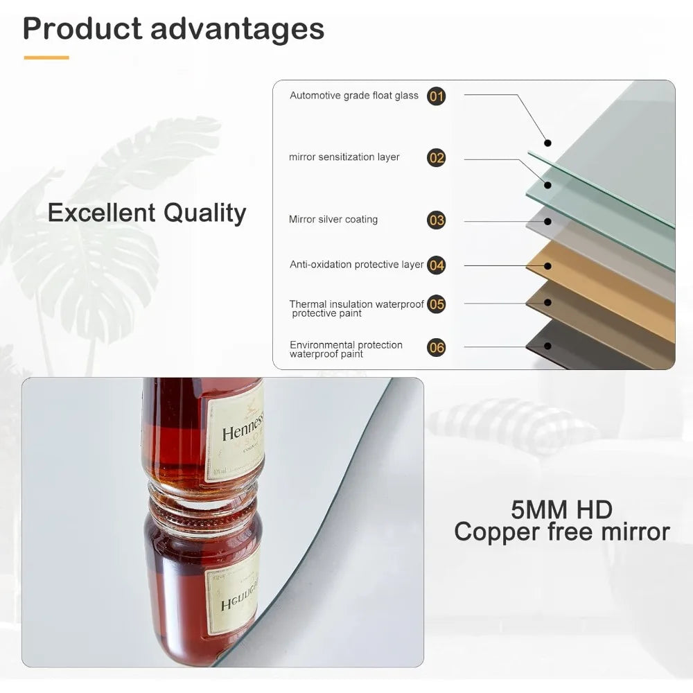 Full Length Mirror, 63 x 24 Wall Mirror, Flannel Wrapped Wooden Frame Floor Mirror, Irregular Wavy Mirror Hanging