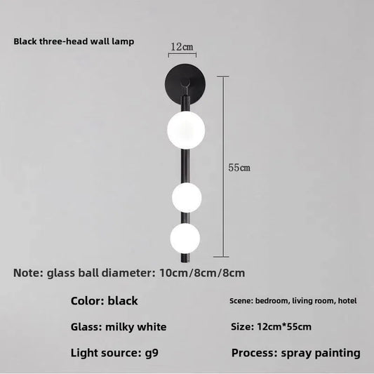 Glass Ball Wall Light Sconce Living Room Bedroom Decor