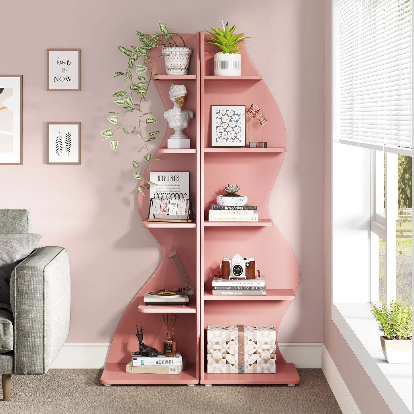 Tribesigns 5 Tier Corner Bookshelf Wall Shelf For Home