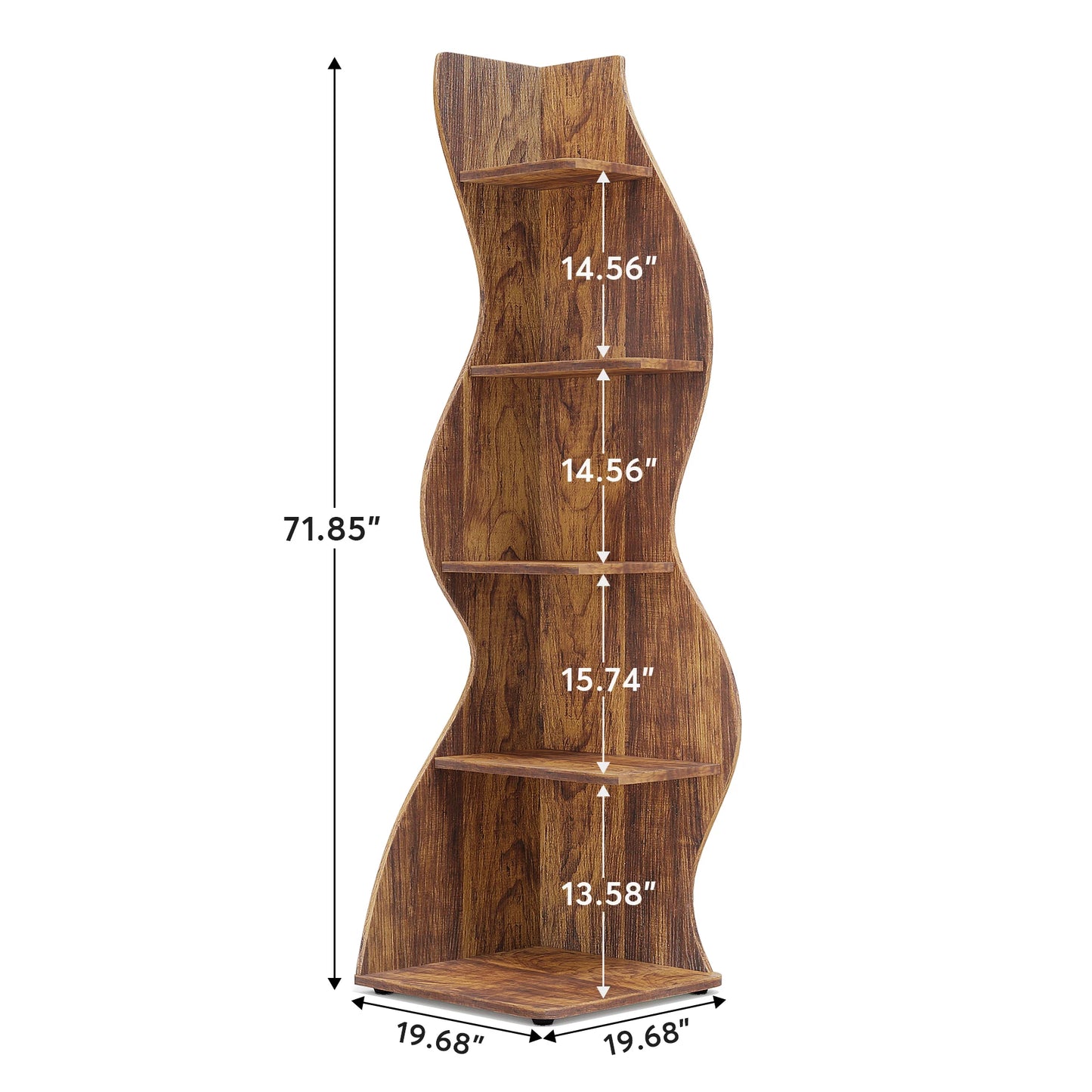 Tribesigns 5 Tier Corner Bookshelf Wall Shelf For Home