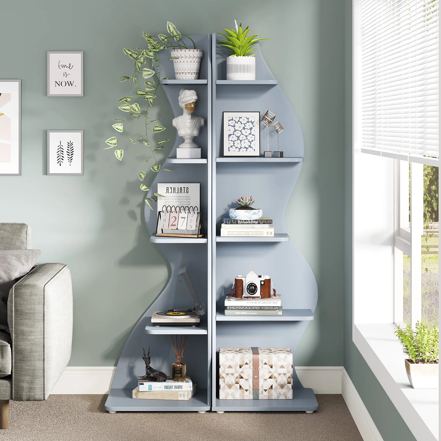 Tribesigns 5 Tier Corner Bookshelf Wall Shelf For Home