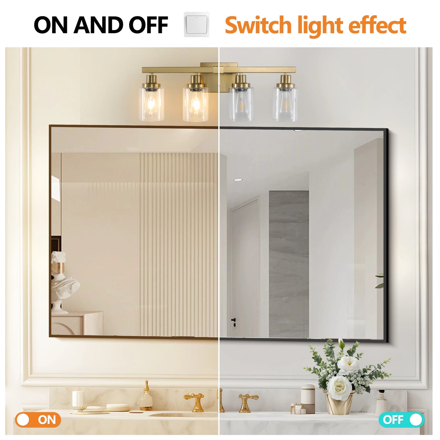 ARLGSITE Four Light Vanity Light With Clear Glass Shades