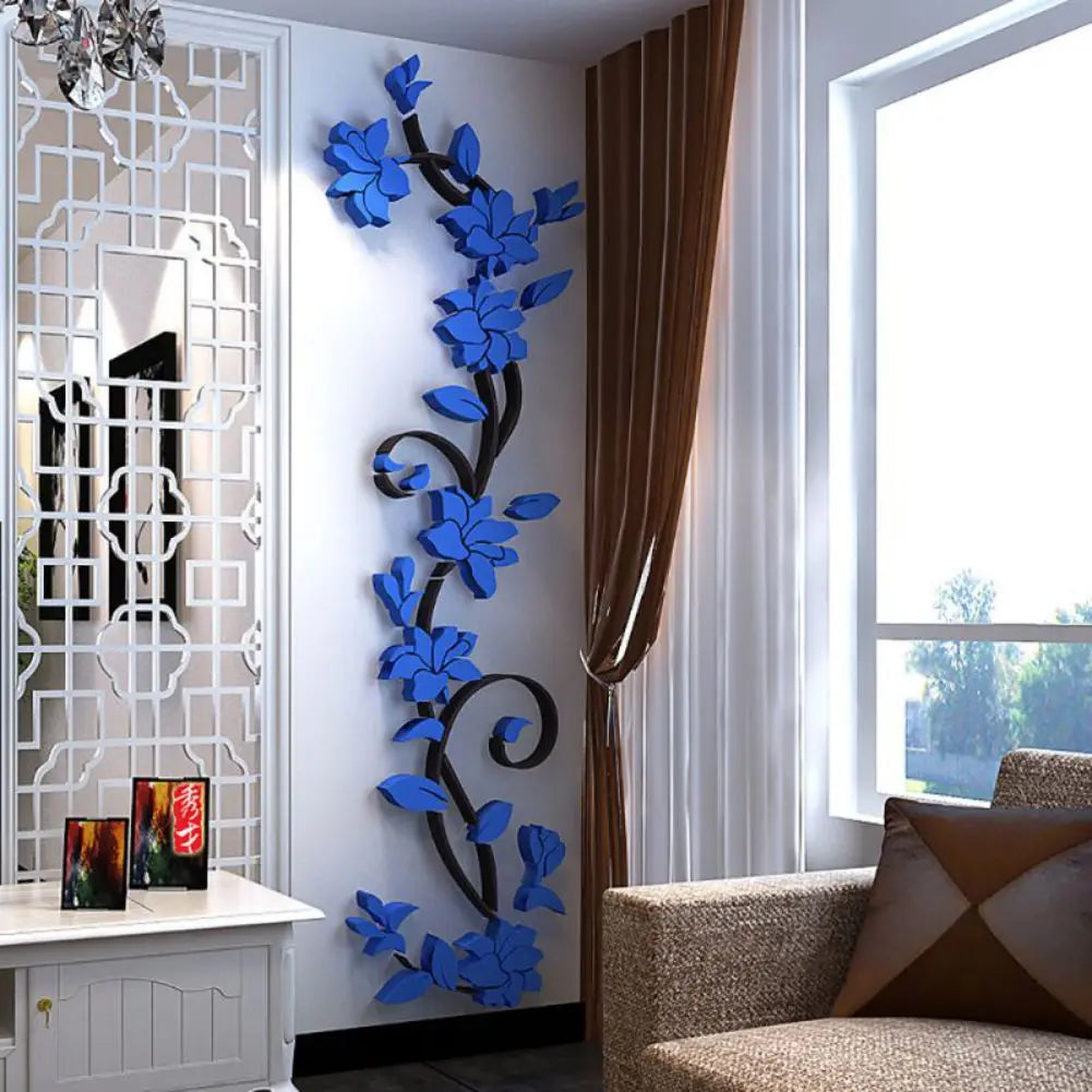 3D Wall Sticker Removable Vinyl Vase Flower Tree Mural