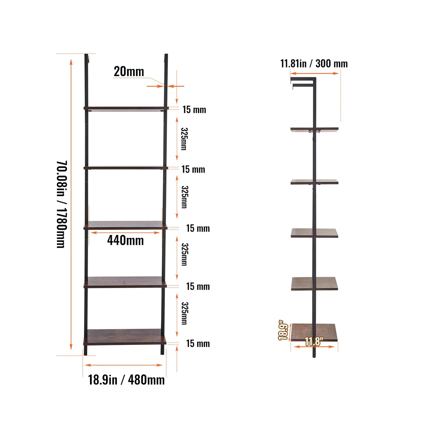 Industrial Pipe Shelf Wall Mount Rack Rustic Wood Bracket