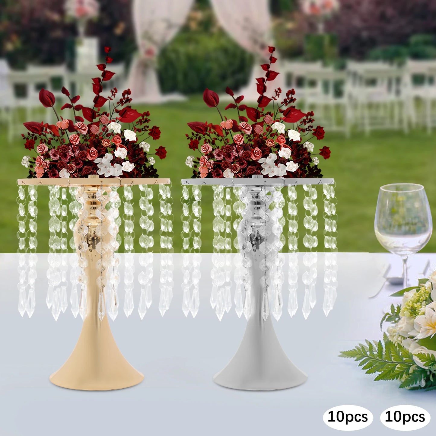 High-concerned Chemical Crystal Flower Stand Centerpieces for Weddings