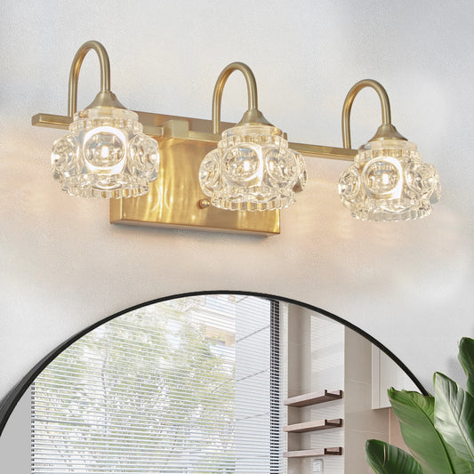 ARLGSITE Modern 3 Light Crystal Vanity Light Wall Sconce