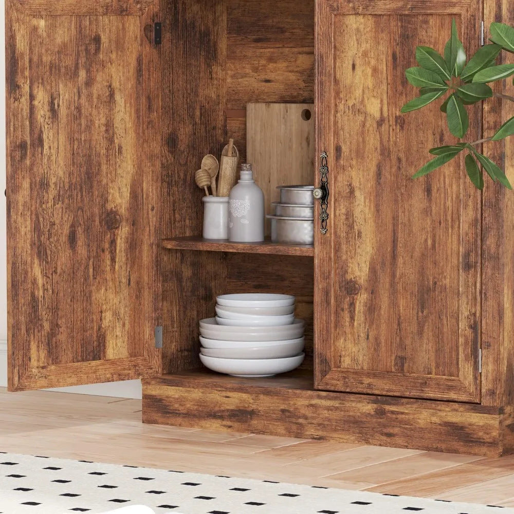 Five Tier Floor Standing Bookshelf With Cabinet And Adjustable Shelves