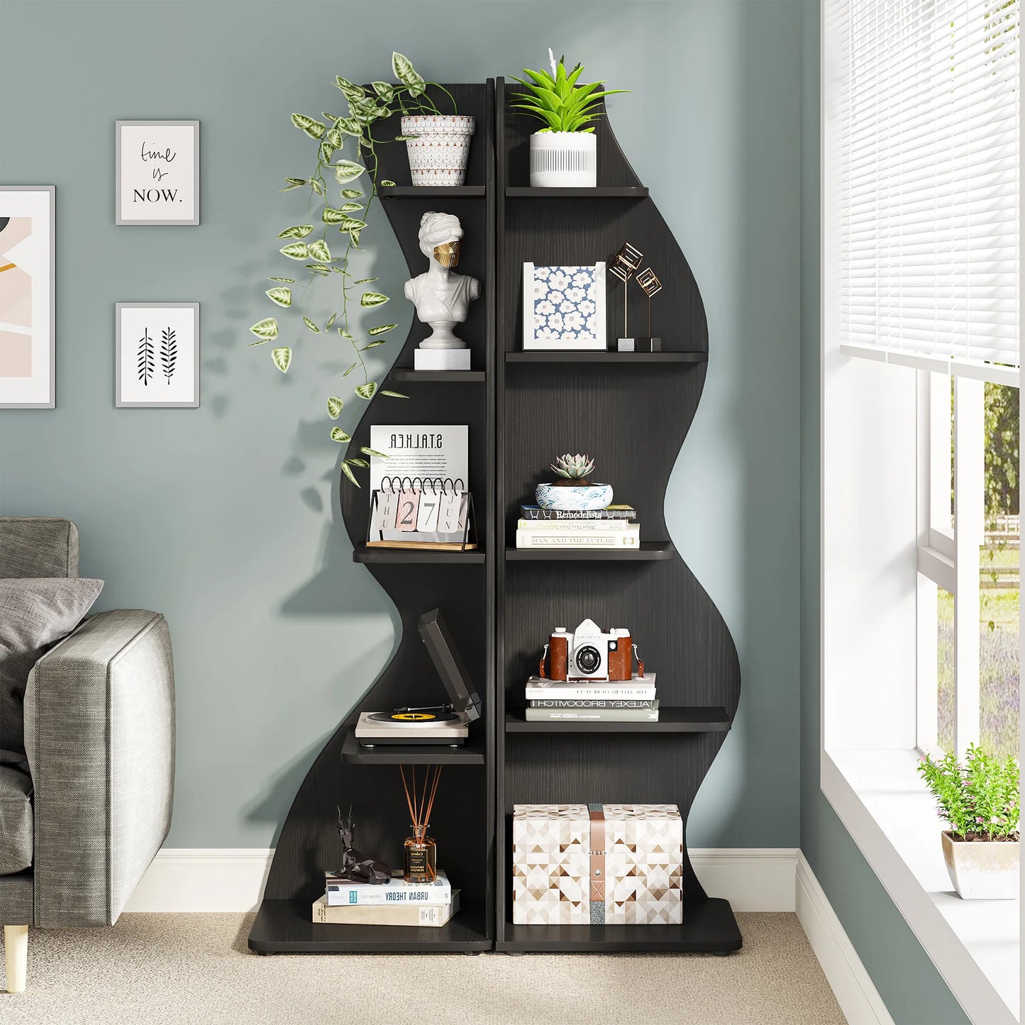 Tribesigns 5 Tier Corner Bookshelf Wall Shelf For Home