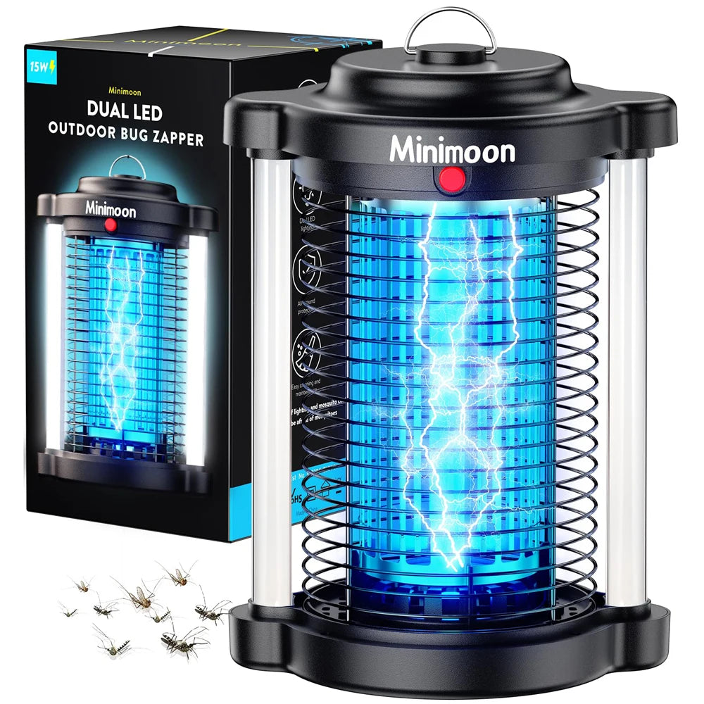 Minimoon Dual LED Bug Zapper Outdoor Mosquito Trap IPX4