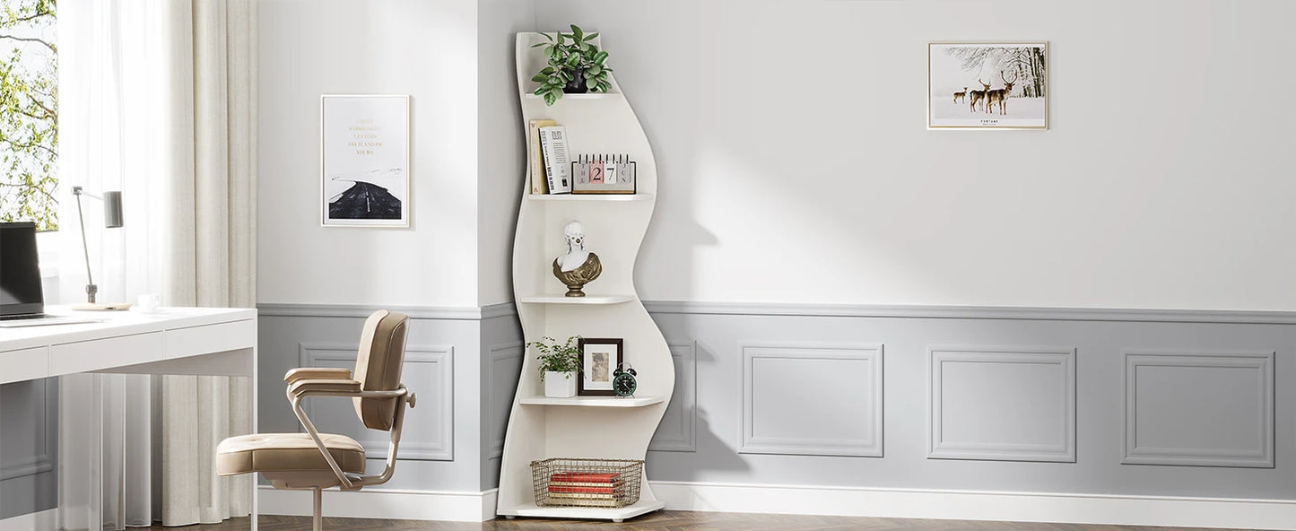 Tribesigns 5 Tier Corner Bookshelf Wall Shelf For Home