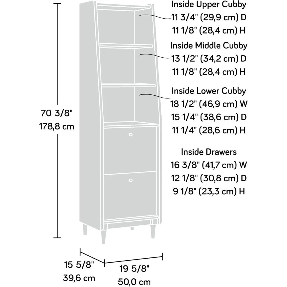 Harvey Park Tall Bookcase With Drawers Mid Century Modern