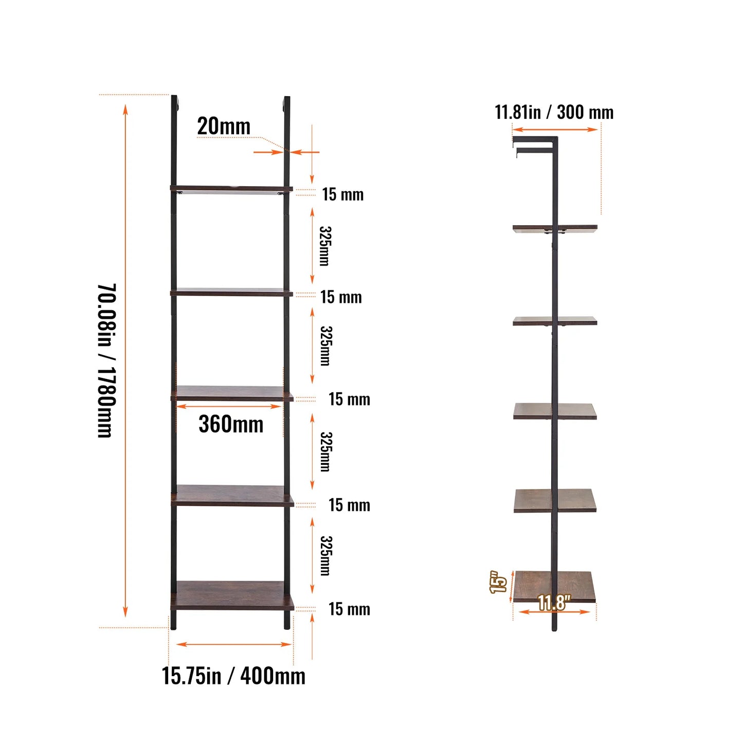Industrial Pipe Shelf Wall Mount Rack Rustic Wood Bracket