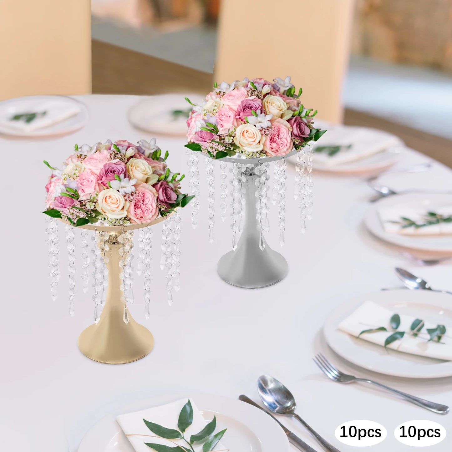 High-concerned Chemical Crystal Flower Stand Centerpieces for Weddings
