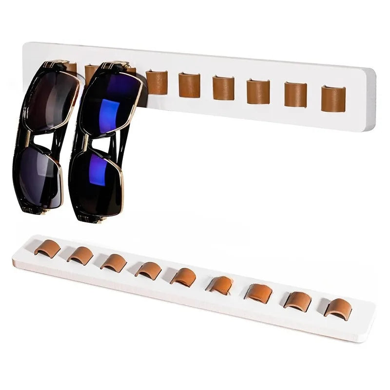 YIYUEQIANLI Premium Wooden Wall Mounted Eyeglasses Storage Solution Rack Sunglasses