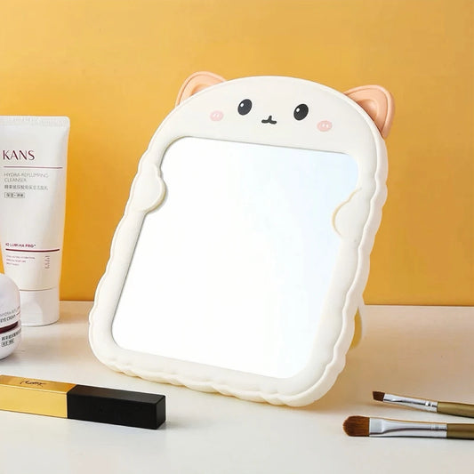 Foldable Cat Ear Makeup Mirror Polished Plastic Frame