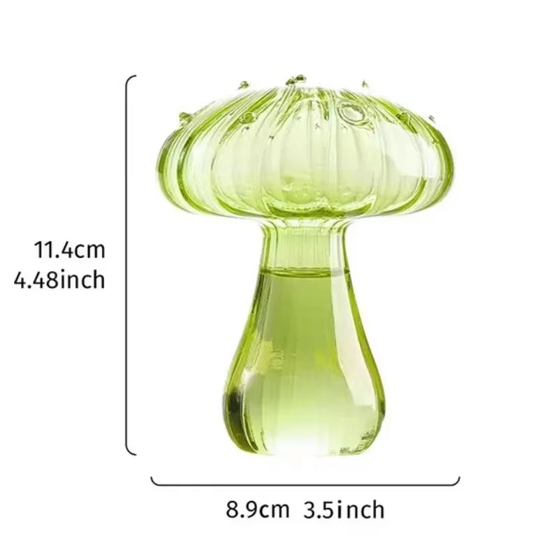 Function Mushroom Glass Vase for Hydroponic Aromatherapy Decor