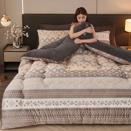 Jiangsu Winter Thickened Fleece Quilt Double Sided Bedding