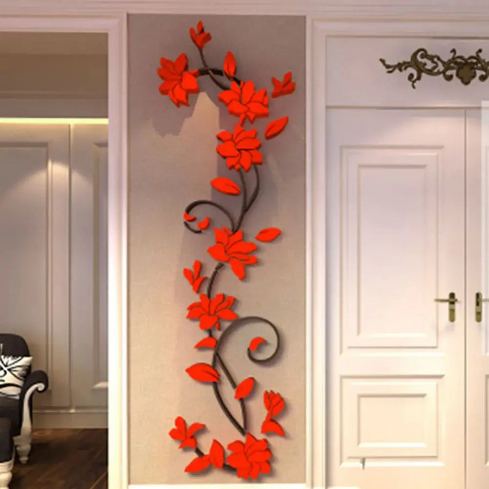 3D Wall Sticker Removable Vinyl Vase Flower Tree Mural