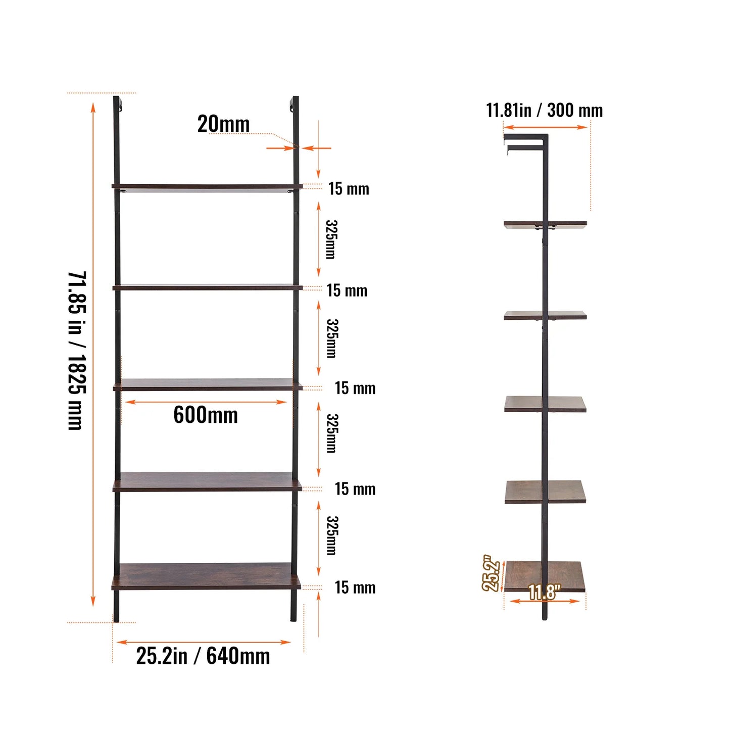Industrial Pipe Shelf Wall Mount Rack Rustic Wood Bracket