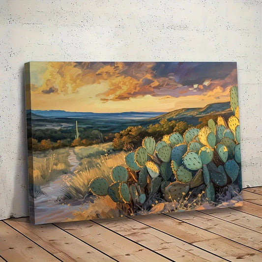 Hign-concerned Desert Southwest Sunset New Mexico Interior Wood Frame Mural