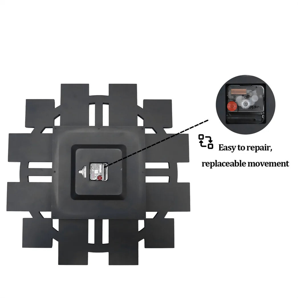 Combination Crushed Diamond Mirrored Wall Clock Quartz Movement