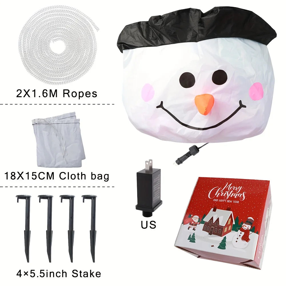 High Concerned Snowman Inflatable With Built In LED Lights