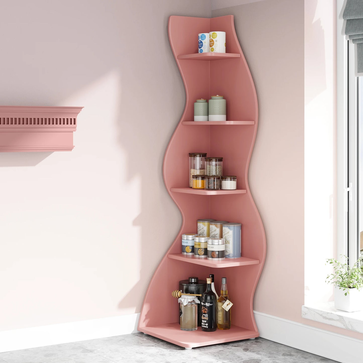 Tribesigns 5 Tier Corner Bookshelf Wall Shelf For Home