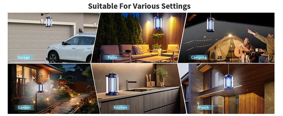 Minimoon Dual LED Bug Zapper Outdoor Mosquito Trap IPX4