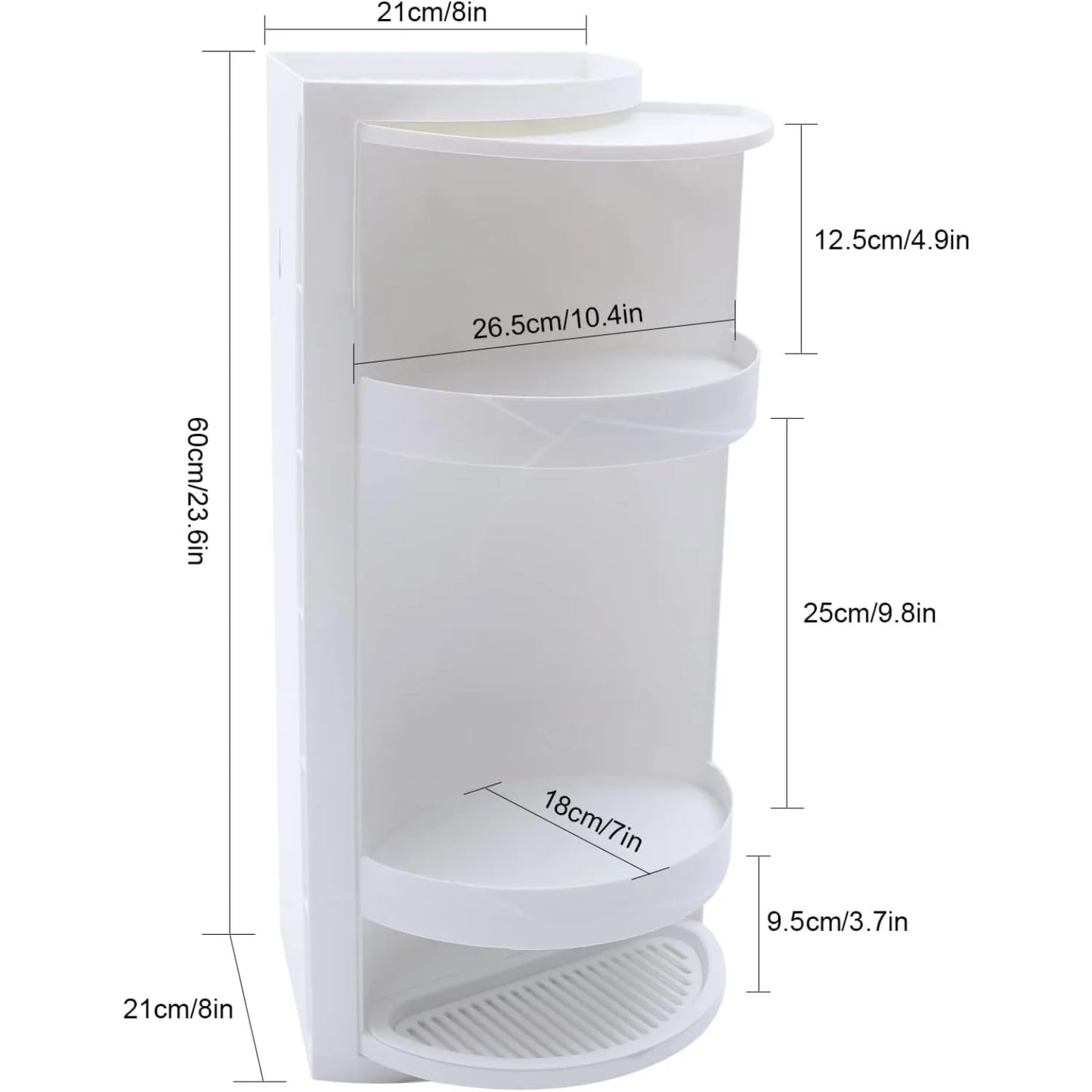 Bymaocar 360 Degree Rotation Tabletop Corner Shelf For Bathroom