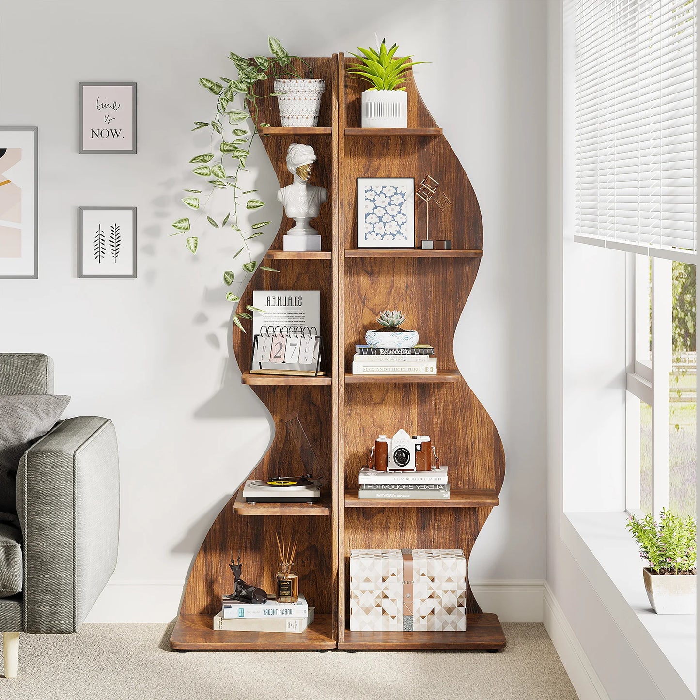 Tribesigns 5 Tier Corner Bookshelf Wall Shelf For Home