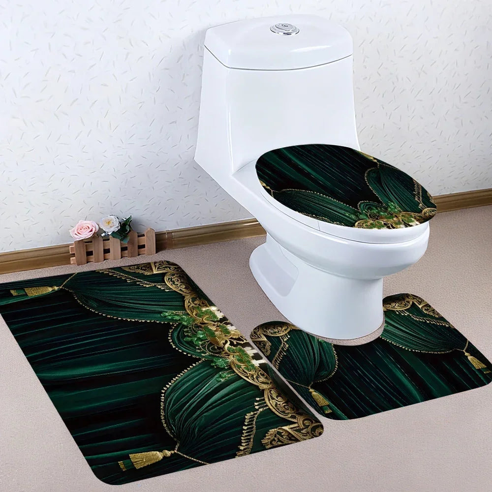 Craft Of Weaving 4pc Bath Curtain Set 2D Printed Decor