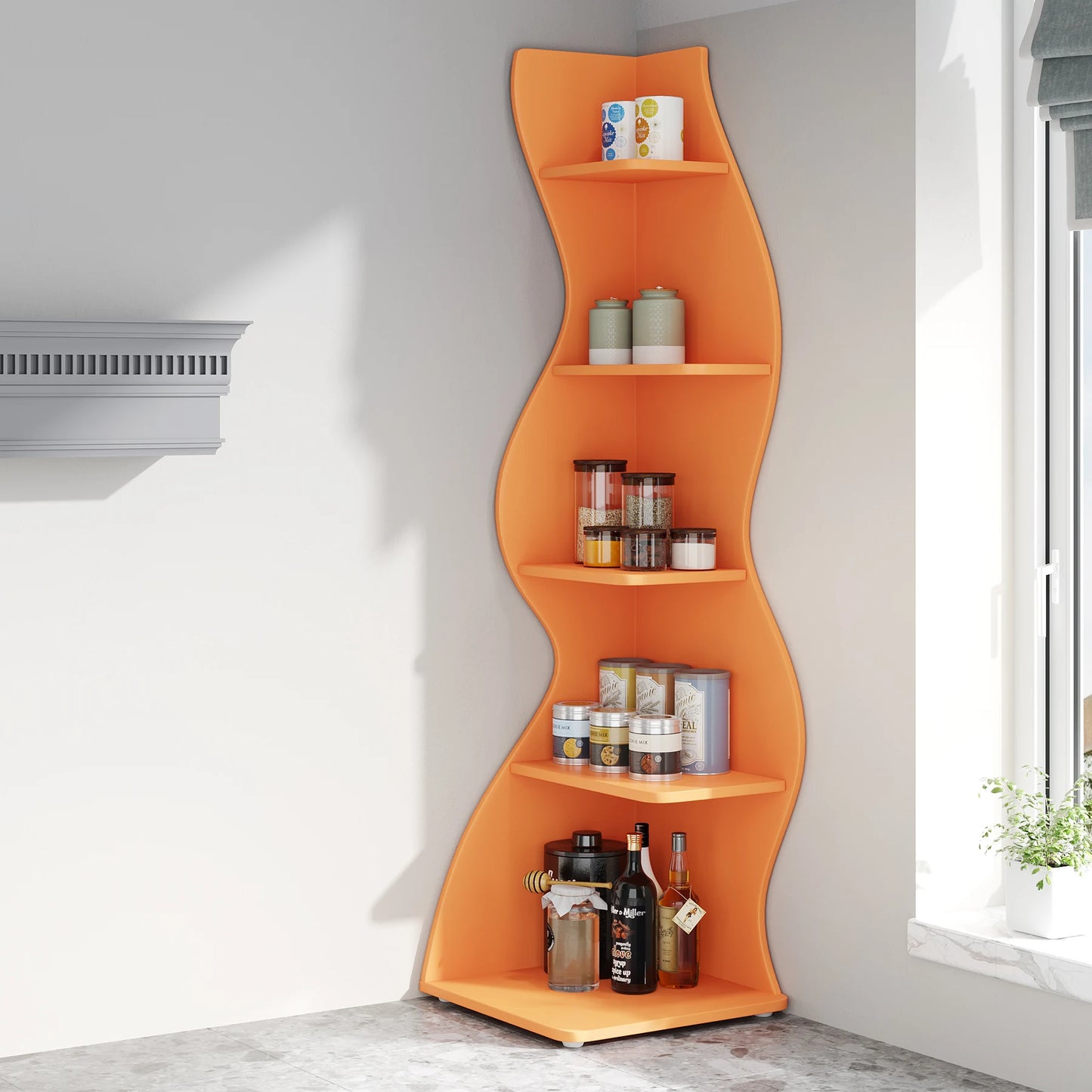 Tribesigns 5 Tier Corner Bookshelf Wall Shelf For Home