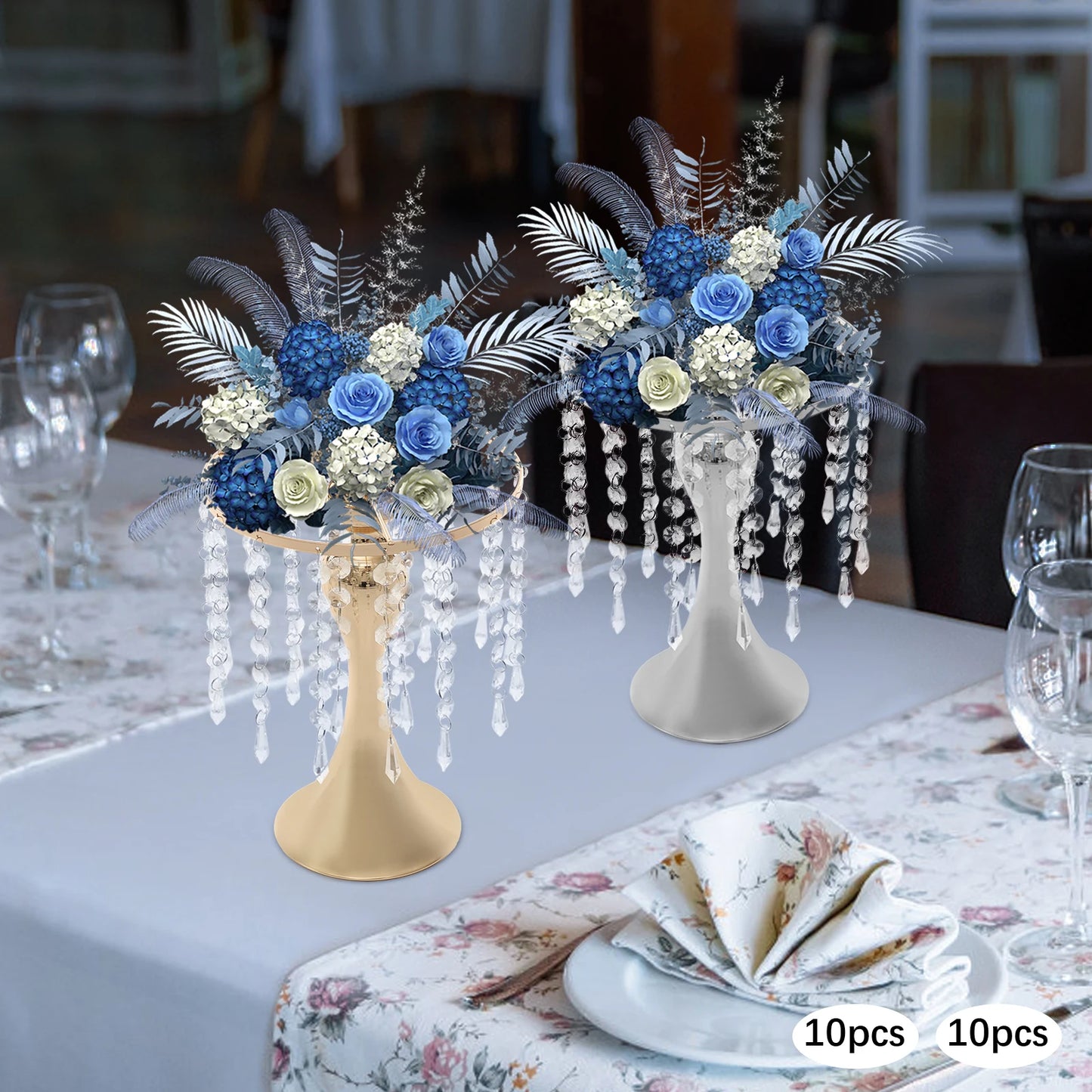 High-concerned Chemical Crystal Flower Stand Centerpieces for Weddings