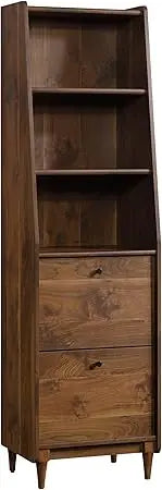 Harvey Park Tall Bookcase With Drawers Mid Century Modern