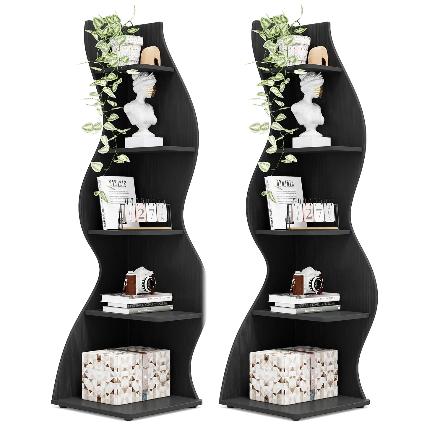 Tribesigns 5 Tier Corner Bookshelf Wall Shelf For Home