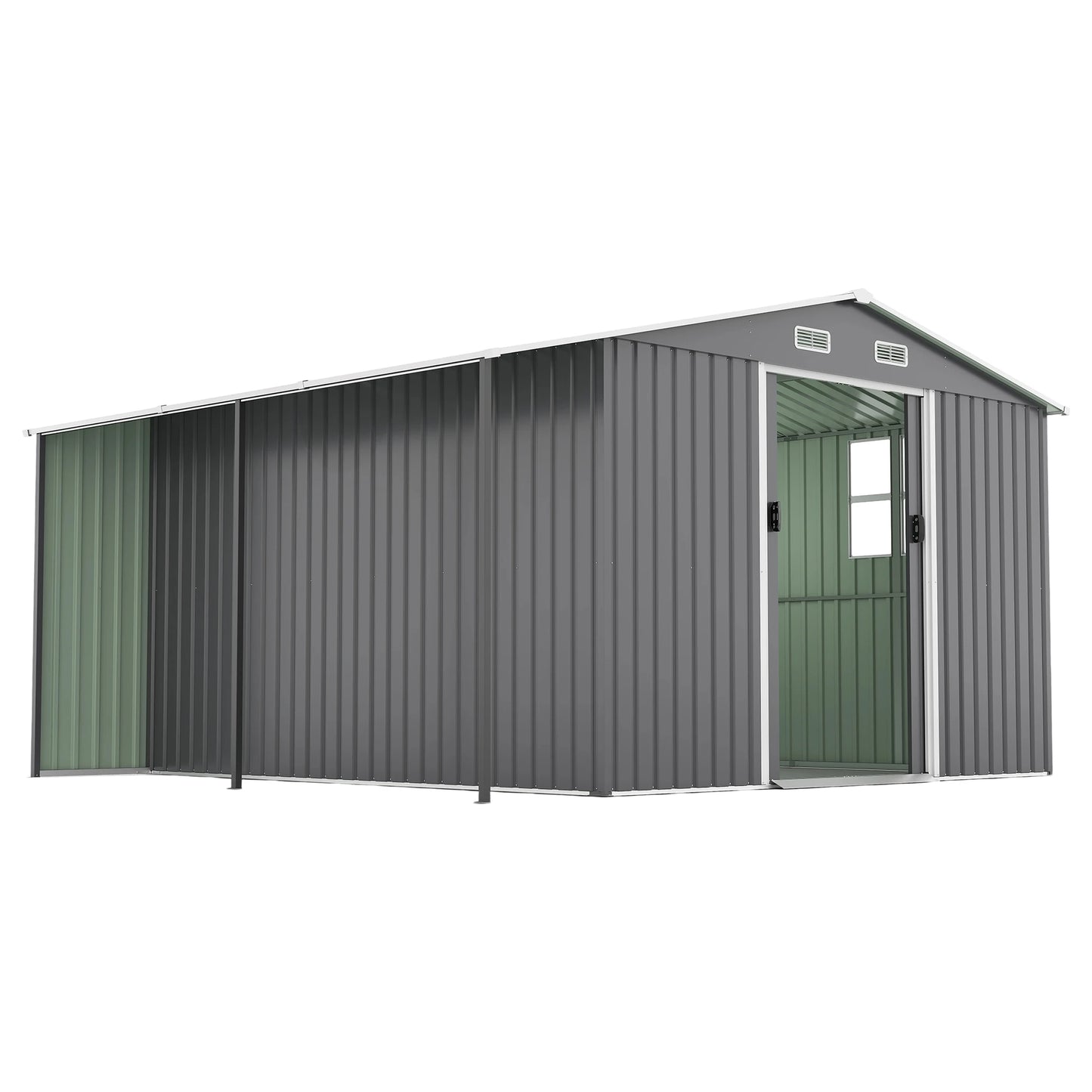 10x12 Ft Outdoor Storage Shed, Extra Large Metal Shed , Outside Steel Tiny House Ideal for Garden, Backyard, Patio Utility