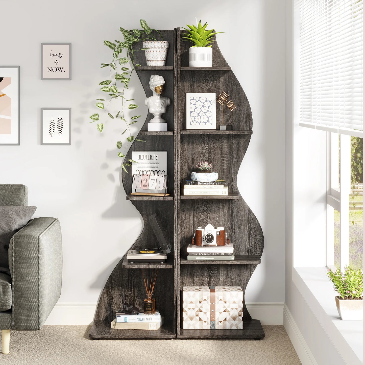 Tribesigns 5 Tier Corner Bookshelf Wall Shelf For Home