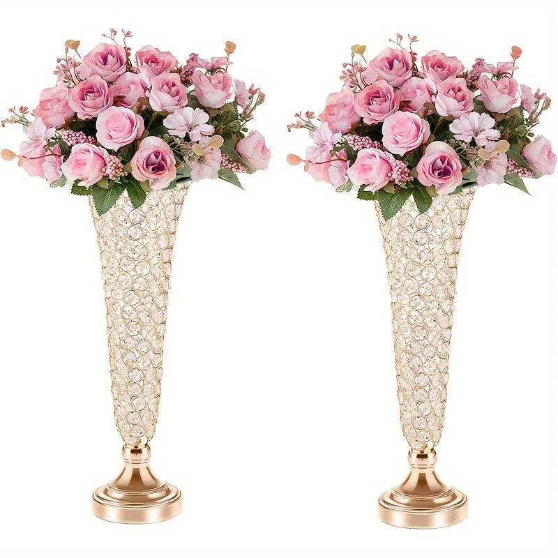 Function Crystal Vases Set for Elegant Centerpiece Decor