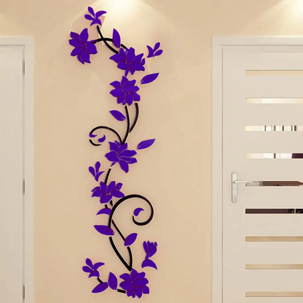 3D Wall Sticker Removable Vinyl Vase Flower Tree Mural