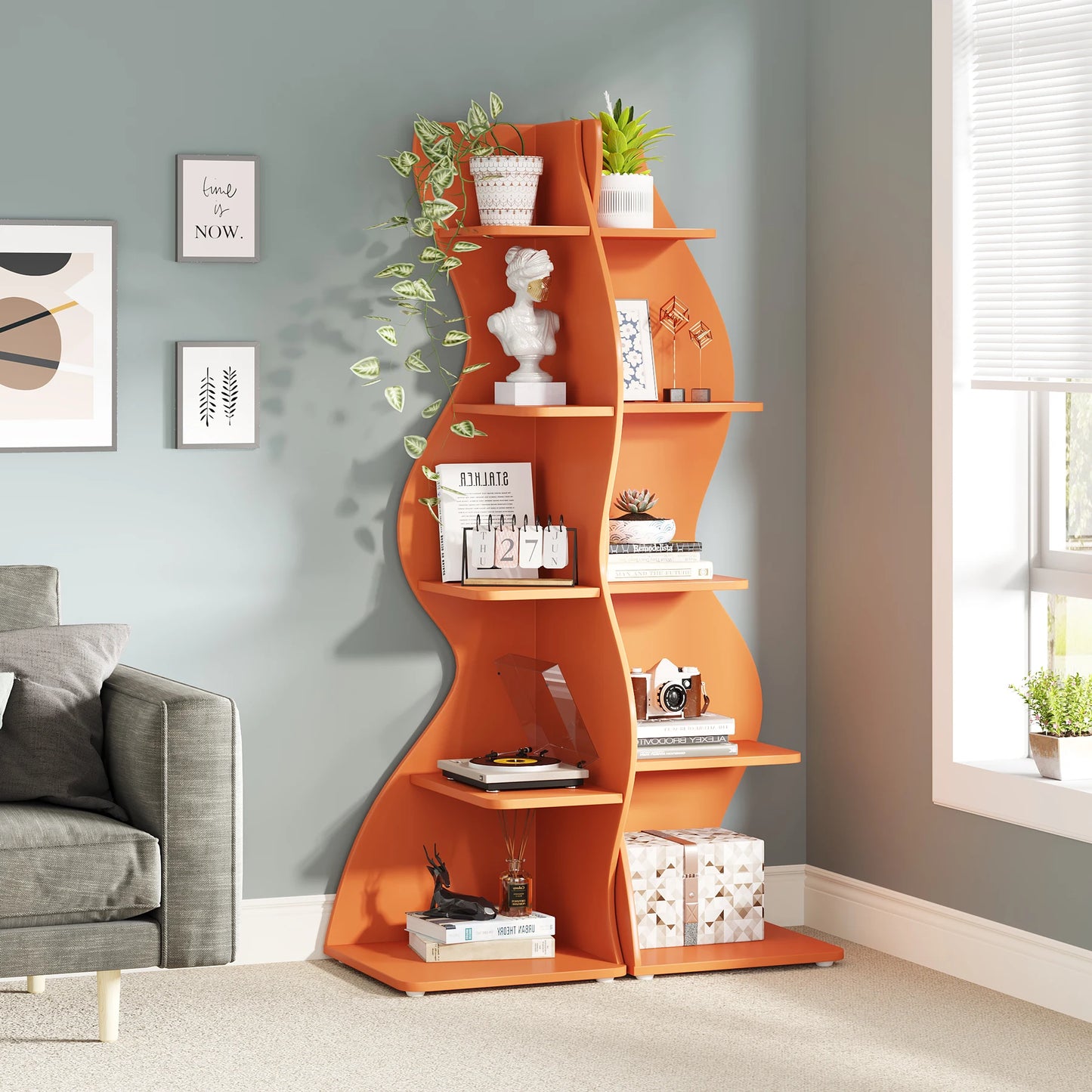 Tribesigns 5 Tier Corner Bookshelf Wall Shelf For Home
