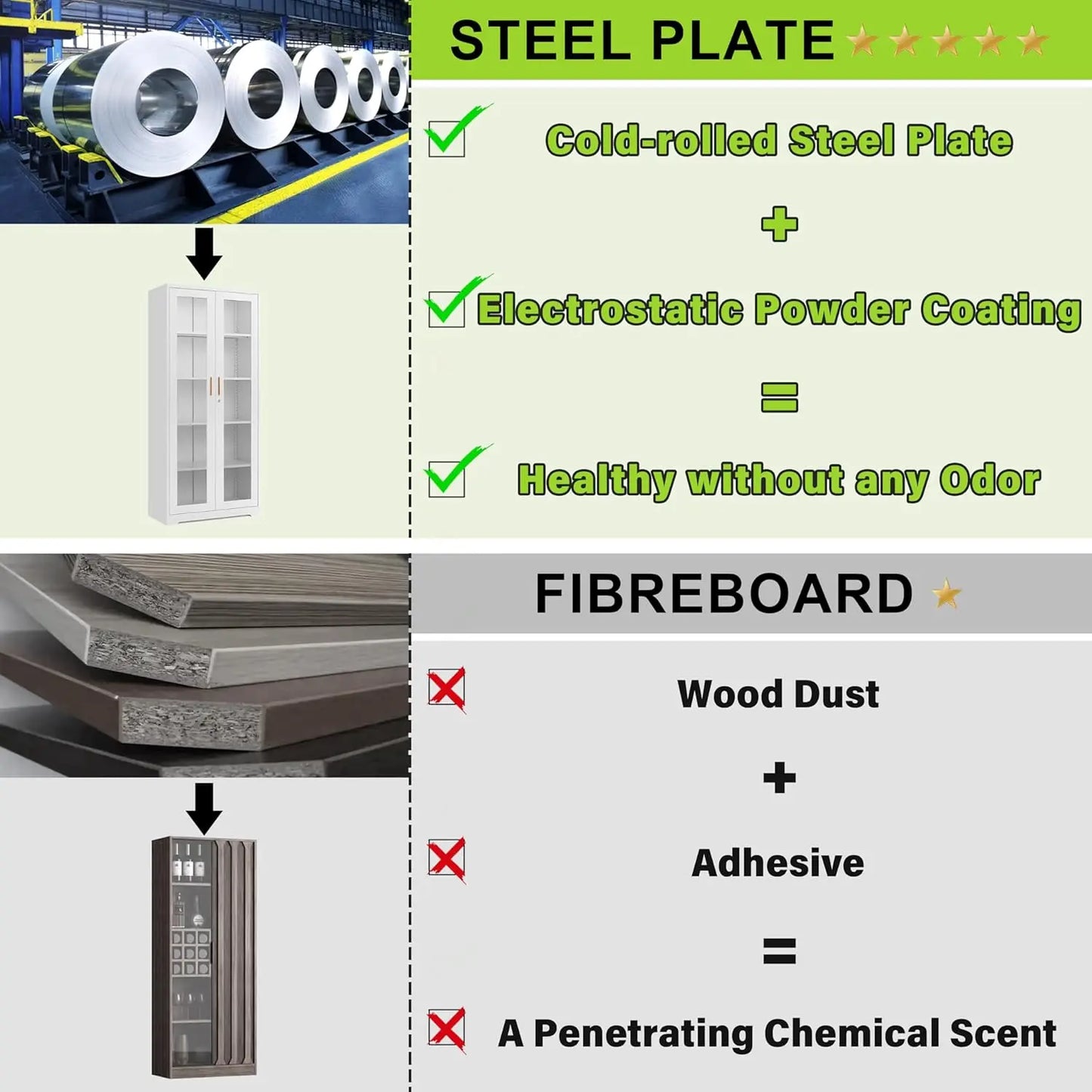 XMSJ Display Cabinet With Glass Doors And Locking Doors