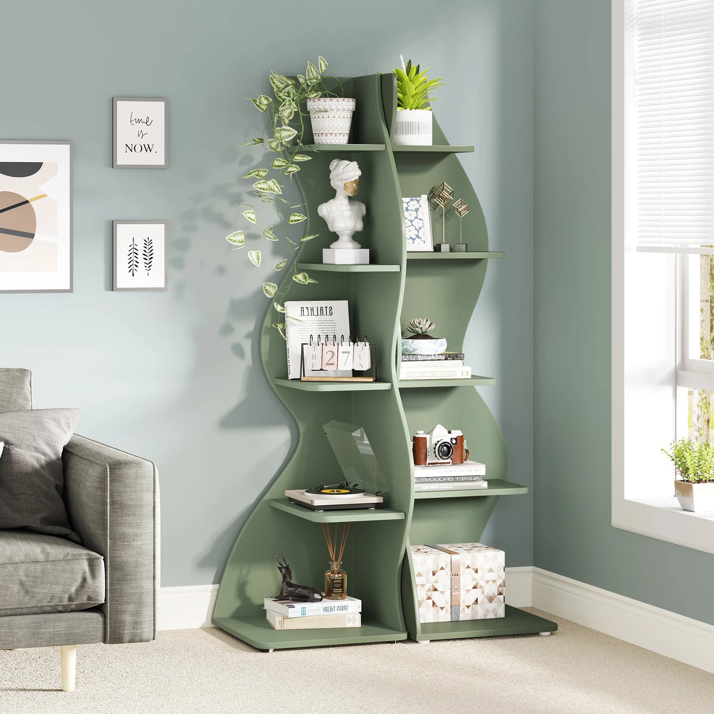 Tribesigns 5 Tier Corner Bookshelf Wall Shelf For Home