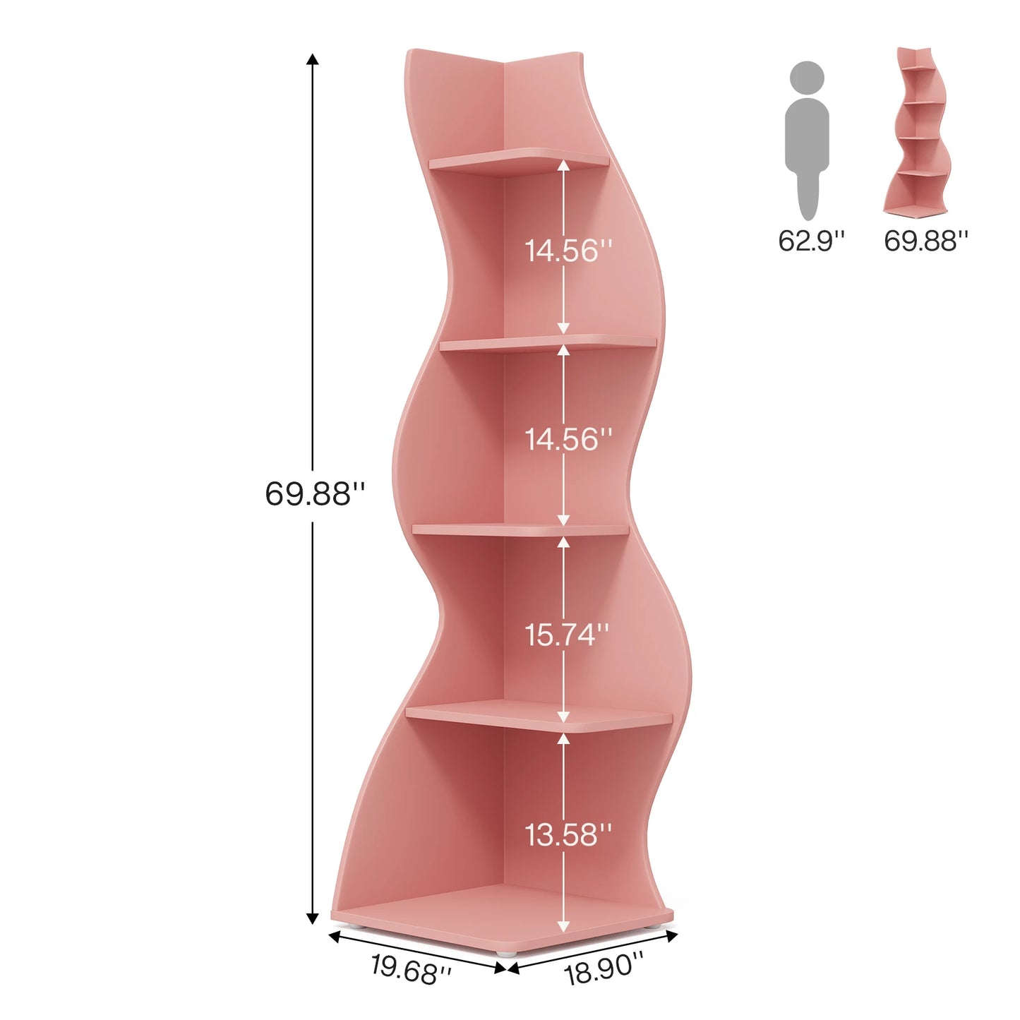 Tribesigns 5 Tier Corner Bookshelf Wall Shelf For Home