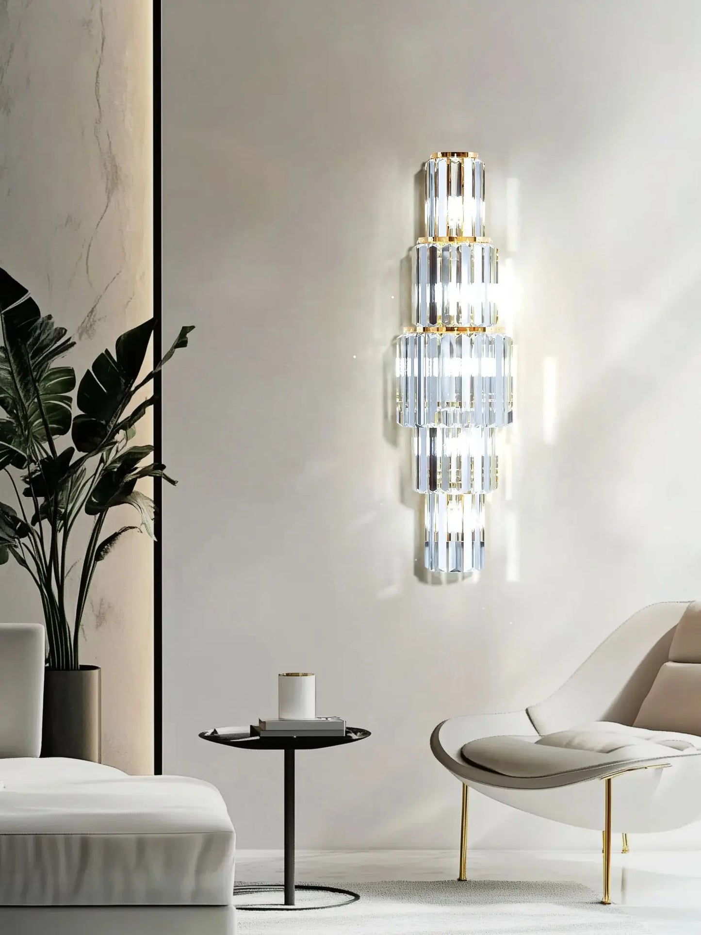 Vrygle Modern Crystal Five Light Wall Sconce Fixture