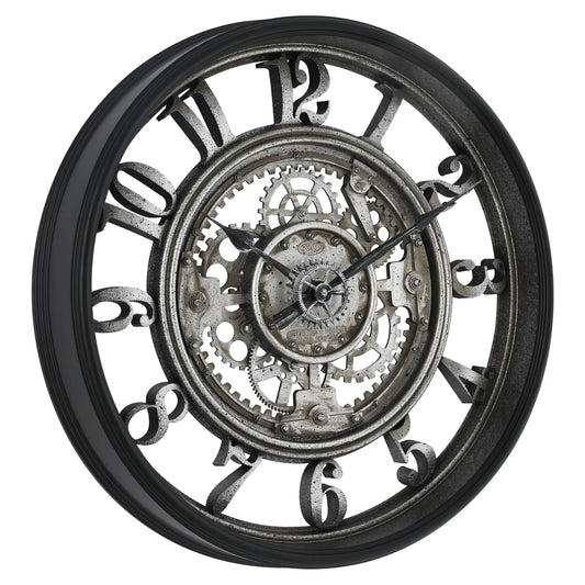 High-concerned Rustic Metal Arabic Gear Wall Clock