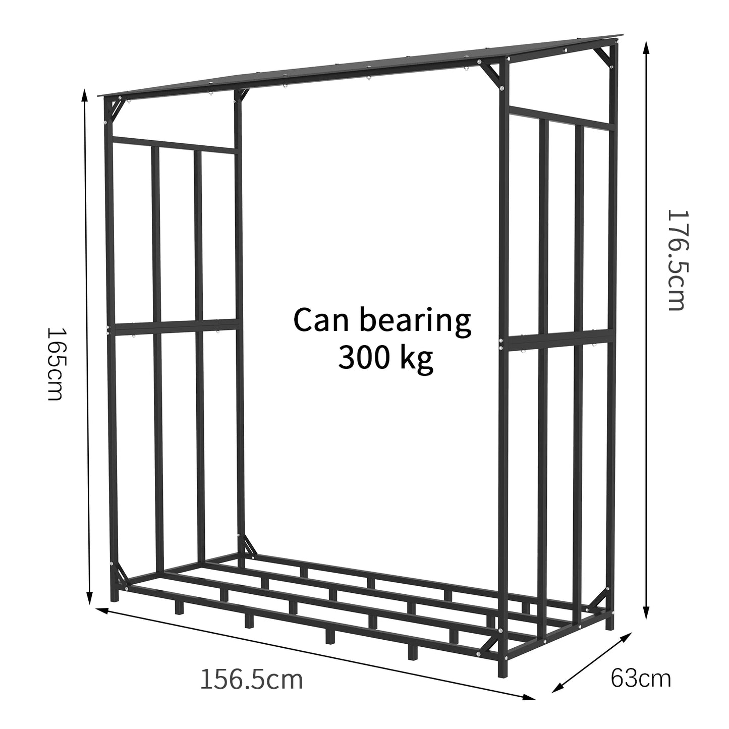 Feature Heavy Duty Outdoor Firewood Storage Log Rack With Top Cover Rust Resistant